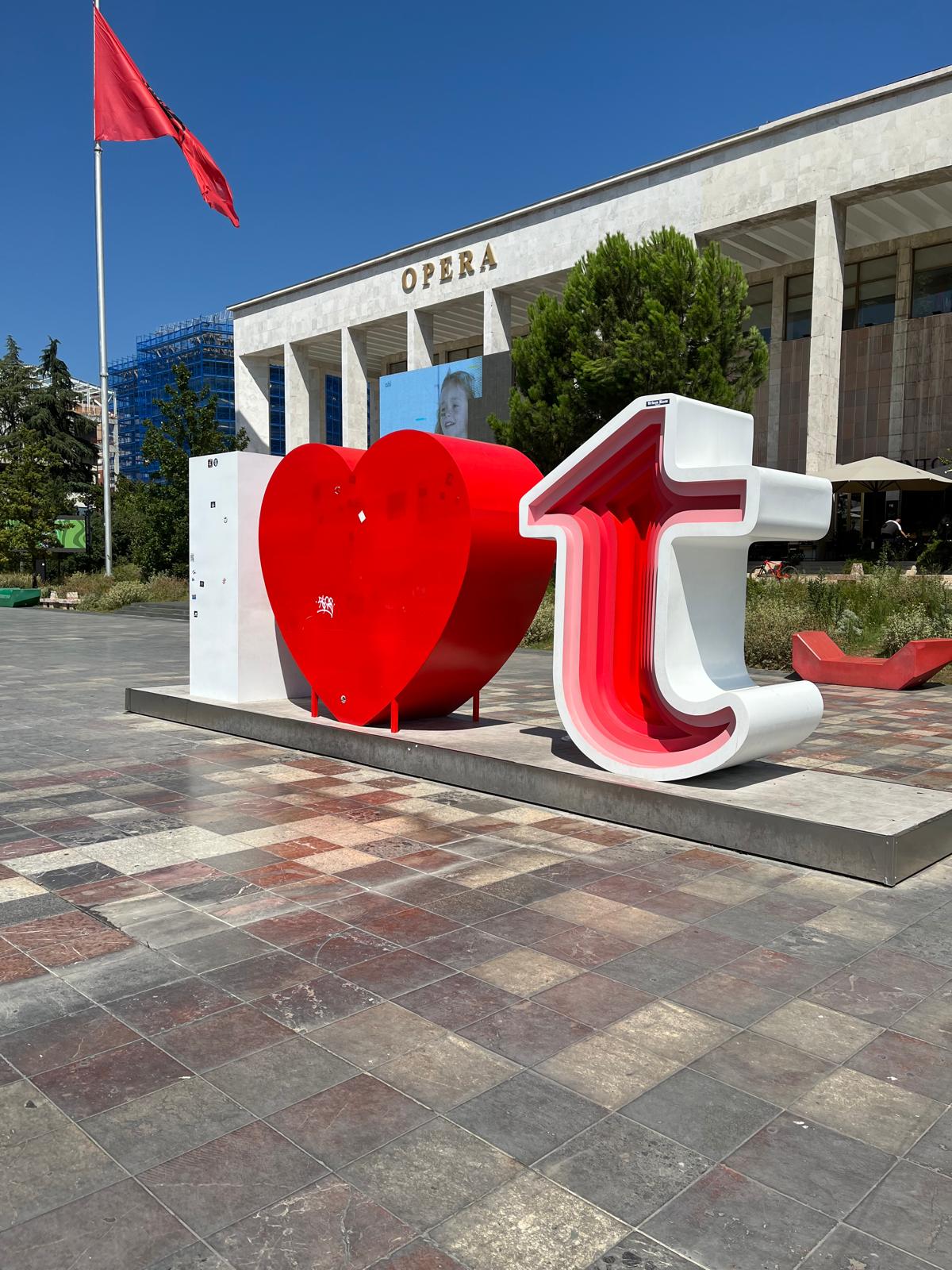 I love Tirana on Skanderbeg Square