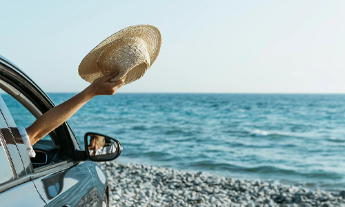 A car on a beach