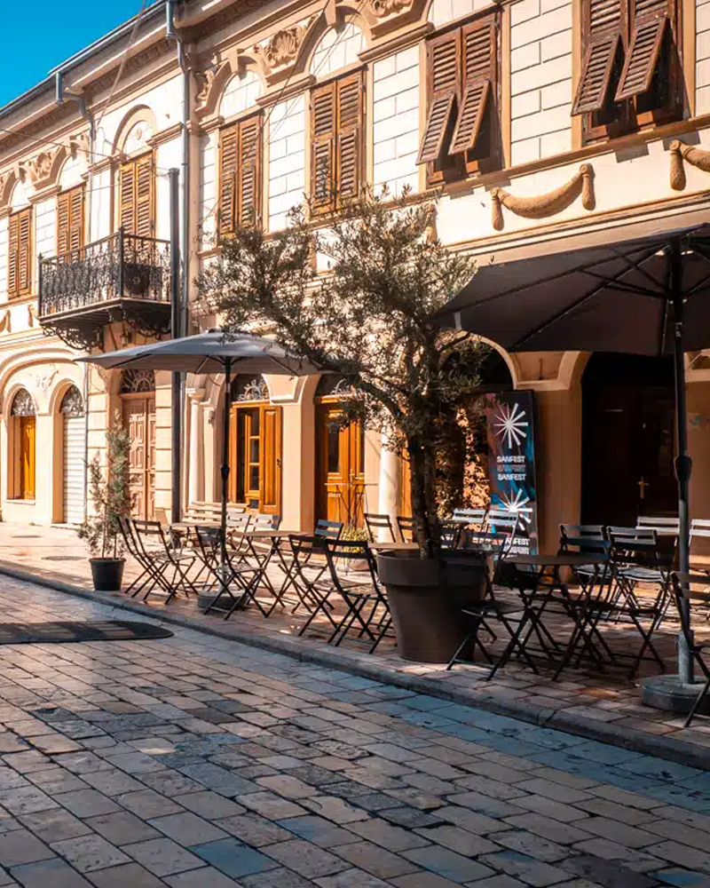 A cafe in the centre of Shkoder Albania