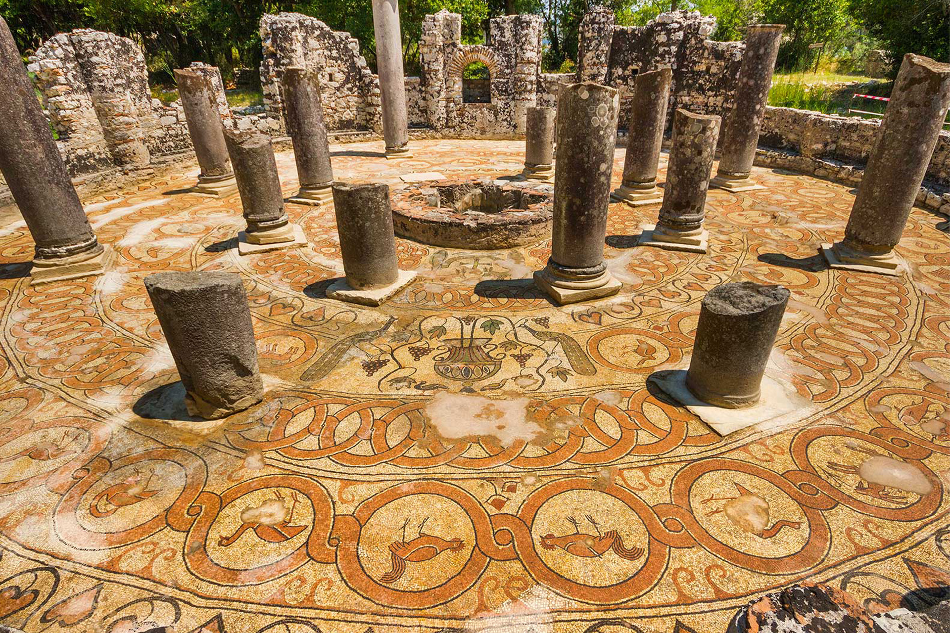 The amazing ancient Greek Theatre at the Butrint UNESCO World Heritage site in Southern Albania