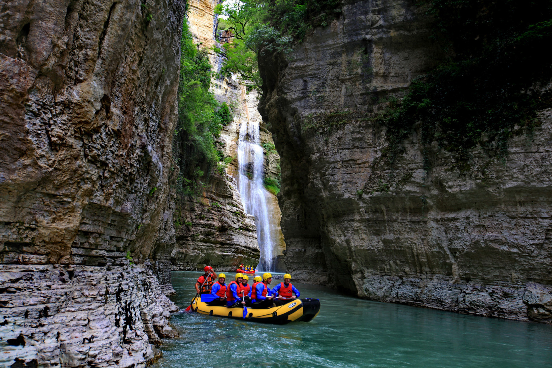 Rafting in the Osumi Canyon near Berat Albania