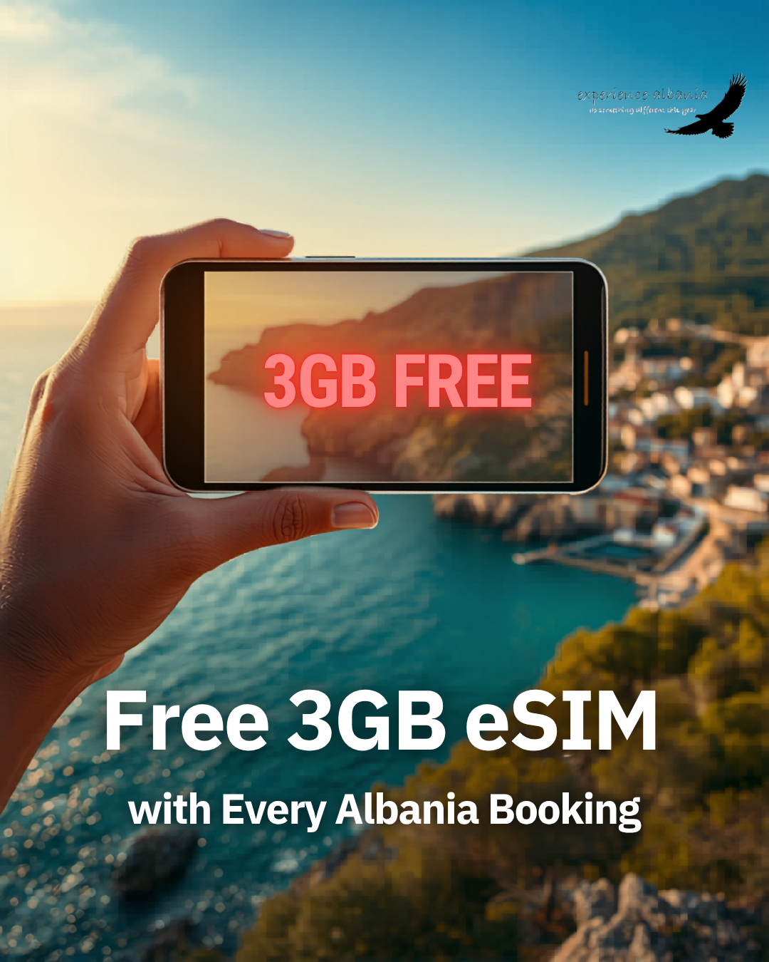 Free 3GB Albania eSIM included with every Experience Albania holiday booking