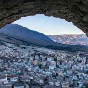 A view over Gjirokaster, Albania A view over Gjirokaster, Albania