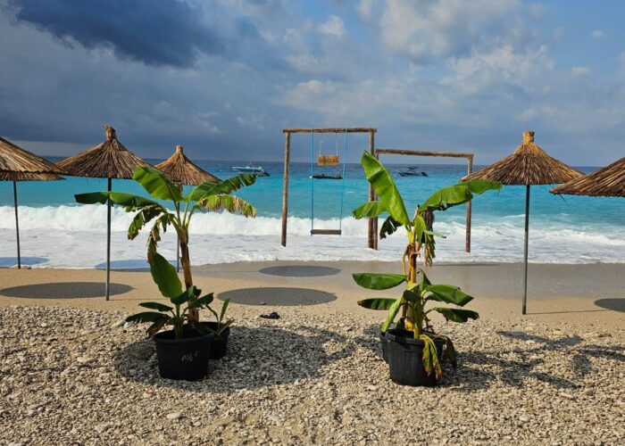 Picture of the private beach area beach at Domi, Dhermi