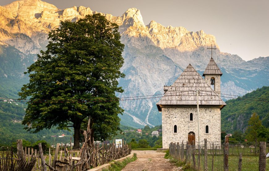 The remote village of Theth in the Albanian Alps has become popular with hikers in recent years. I managed to hitchhike to Theth from Shkodra, getting rides on these remote roads by a number of awesome Albanians. The next day, I got up early to capture the sun rising behind the mountains and hike a very scenic path to the village of Valbona, which is more accessible thanks to a paved road, but lacks the vibe that remote Theth has.